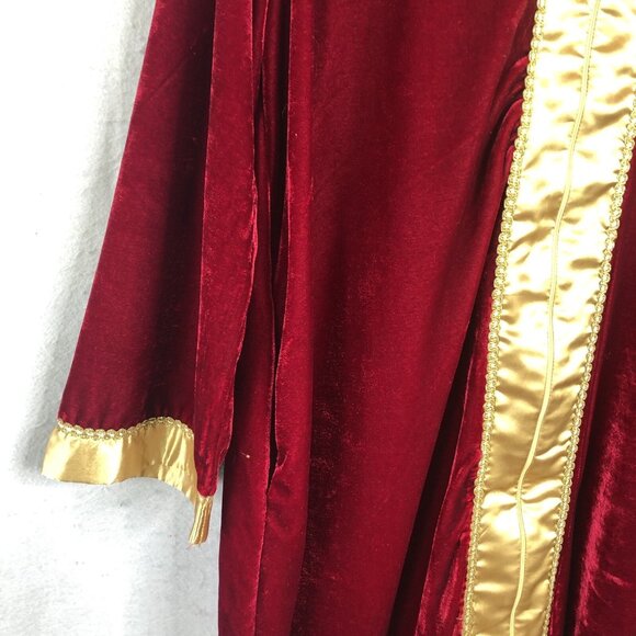 Phases Velvet Robe Womens L Red Gold Pockets Regency Regal Hollywood Christmas - Picture 12 of 16